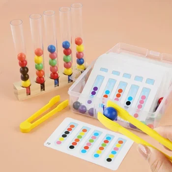 New Clip Beads Test Tube Toys for Children Logic Concentration Fine Motor Training Game Montessori Teaching Aids Educational Toy