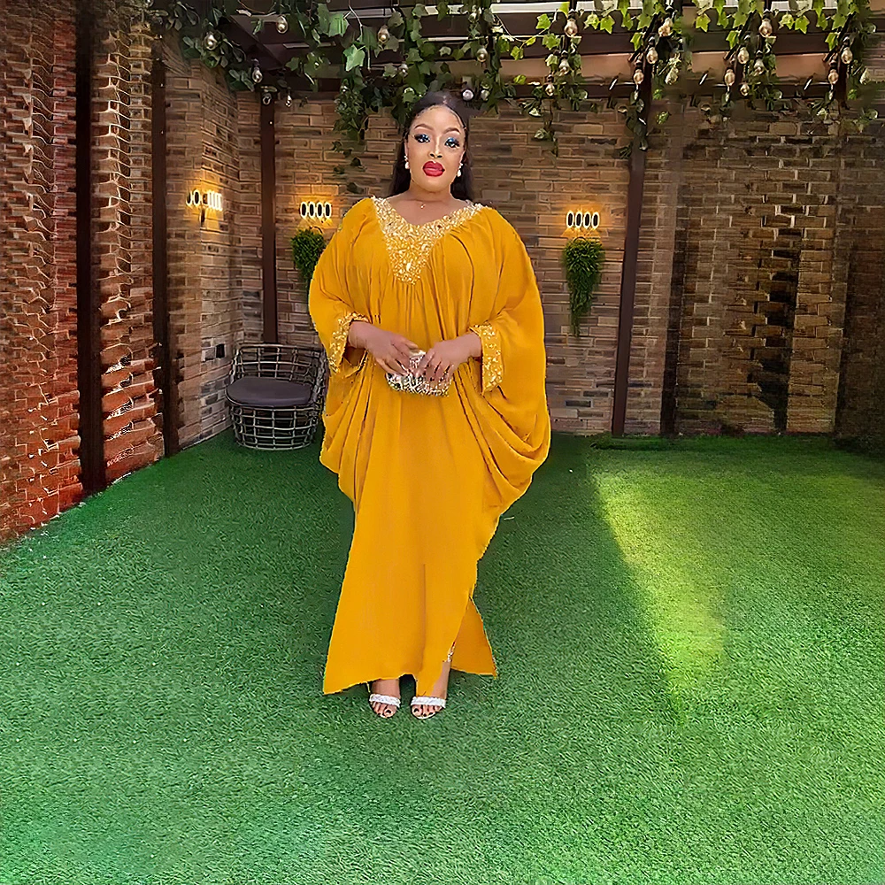 Boubou Wedding Dresses For Women Dubai African Kaftan Abayas Batwing Sleeve Loose Party Evening 2023 Autumn Long Gowns Clothing