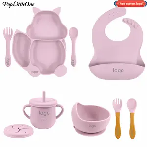14 Piece Personalized Baby Feeding Set(Blush/Muted)-FDA approved