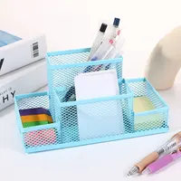 Pen Holder Multi-functional Black Mesh Desk Organizer Pen Holders Desktop Stationery Tame Desktop Clutter for Office Supplies 3