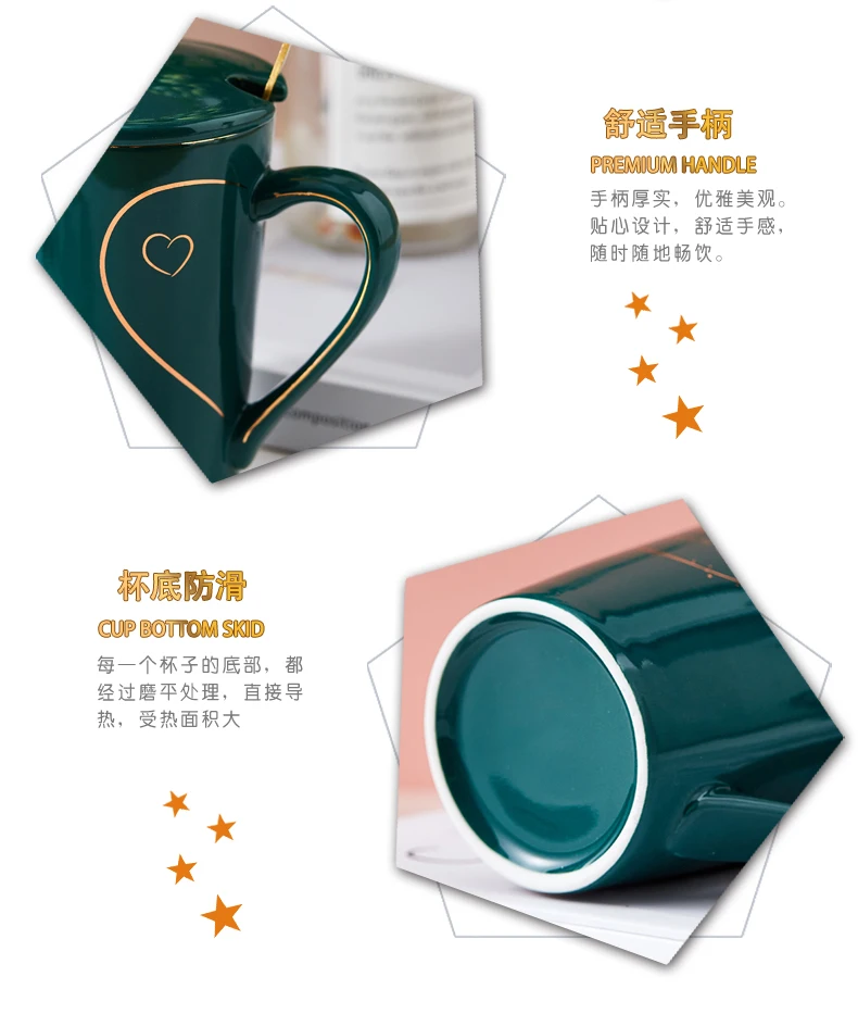 Couple Cup Ceramic Mugs Coffee Love Heart Mug Creative Valentine'S Day Wedding Birthday Gift