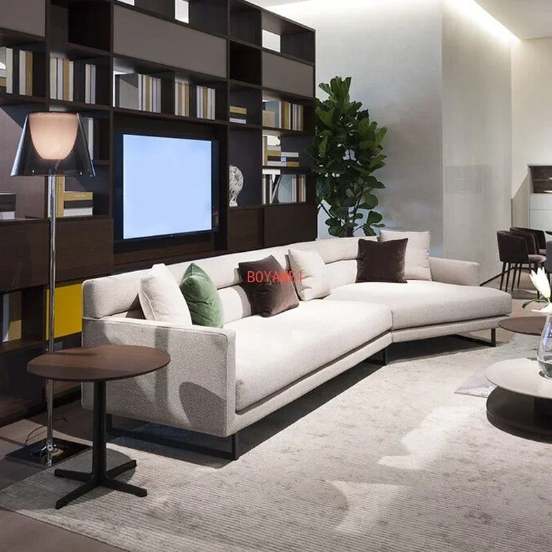 

Light Luxury Technology Fabric Sofa Small Apartment Living Room L-shaped Leather Corner Sofa Simple Modern Three-person Seat