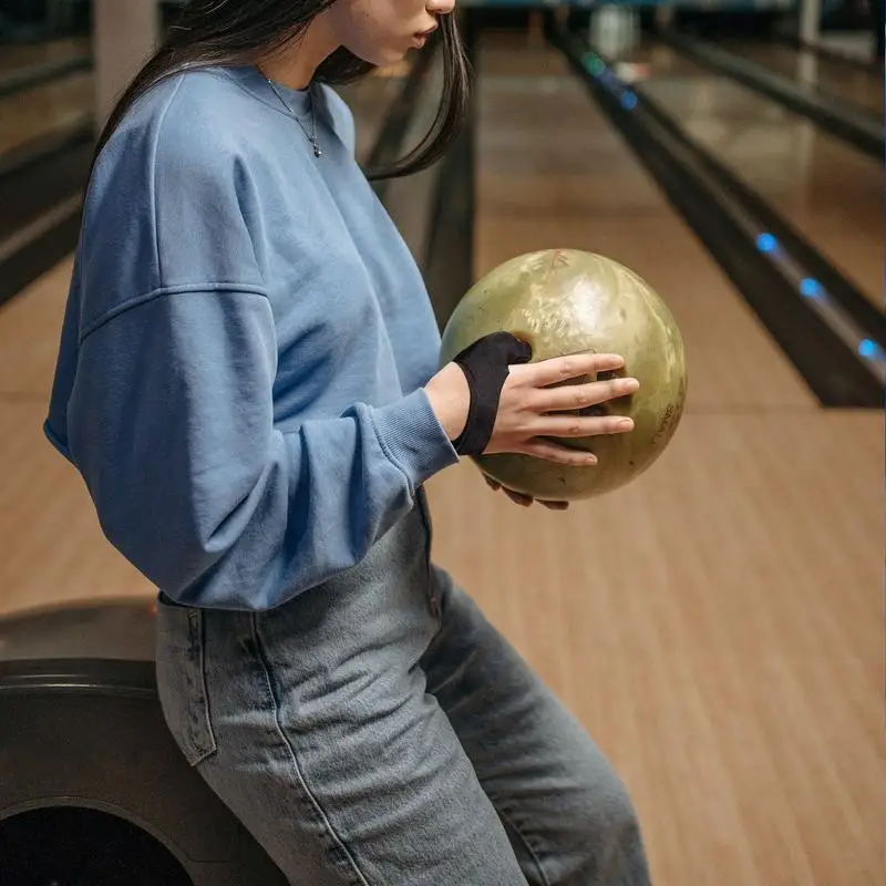 Bowling Polegar Capas para Mão Direita Grip Proteção, Dedos Luva, Manga Saver