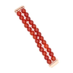 Elegant Beaded Jewelry Smartwatch Strap for Women - 20mm Bracelet Wristband (Red)