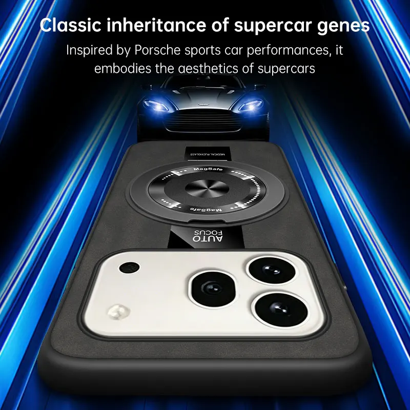 Magnetic Retro Leather Soft Case with Kickstand Ring Cover