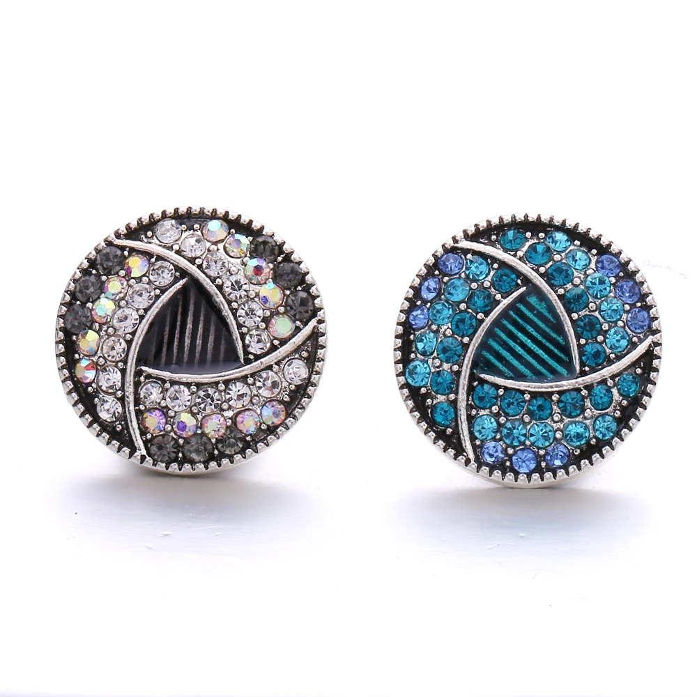 15PCS New Snap Button Jewelry Vintage Rhinestone 18mm Metal Snap Buttons Fit Snap Bracelet Bangle Necklace