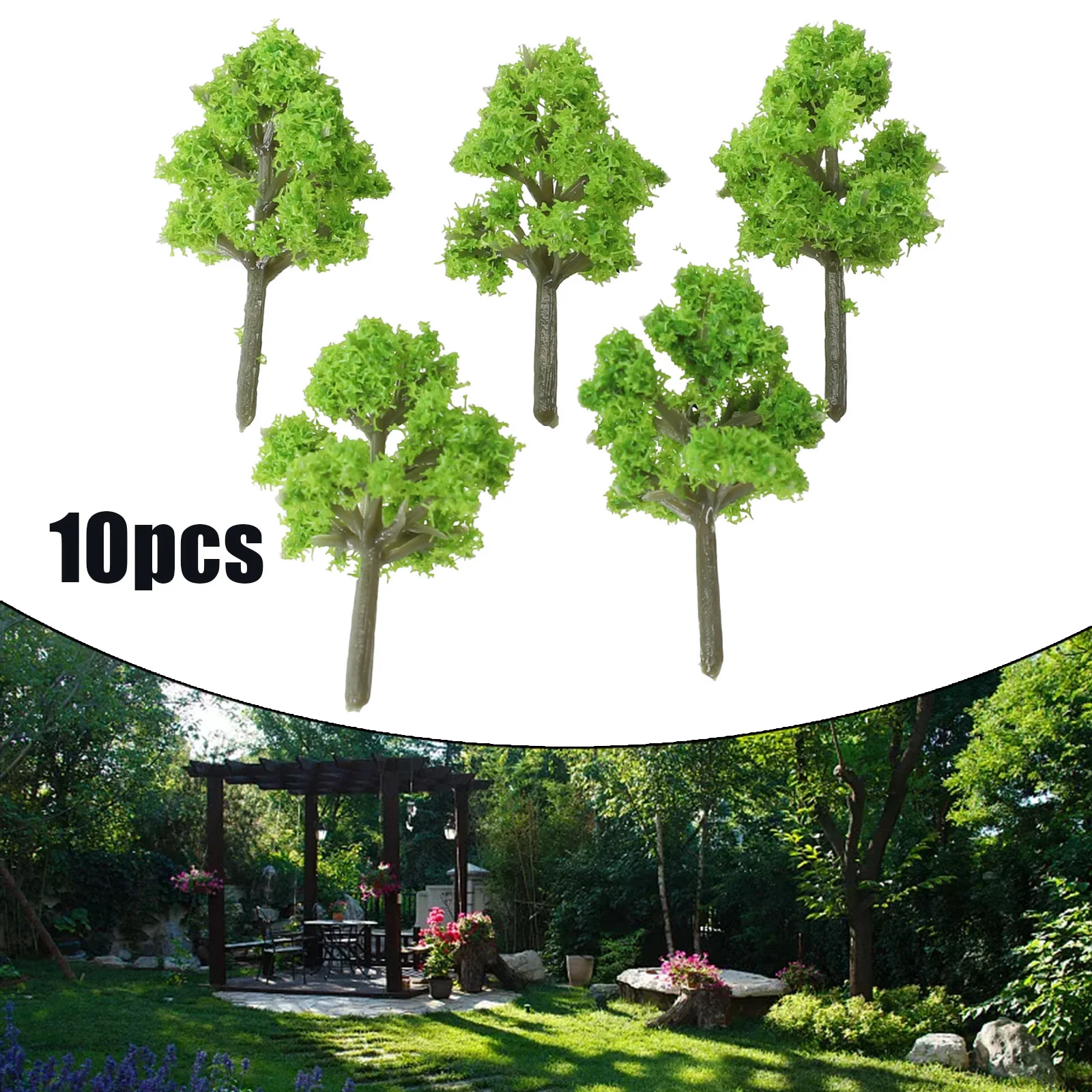 10Pc 4CM Plastic Model Train Artificial Miniature Tree Scenery Railroad Decoration Building Landscape Accessories Toy For Kid