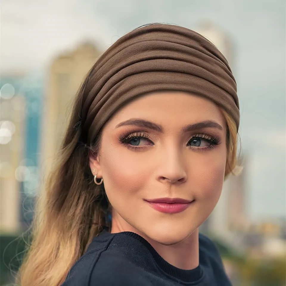Fasce Larghe Per Capelli Donna BelleVive – Antiscivolo In Cotone-Spandex, Larghe 6 Pollici, Per Sport E Tempo Libero (Pacco Multi-colore) - 3