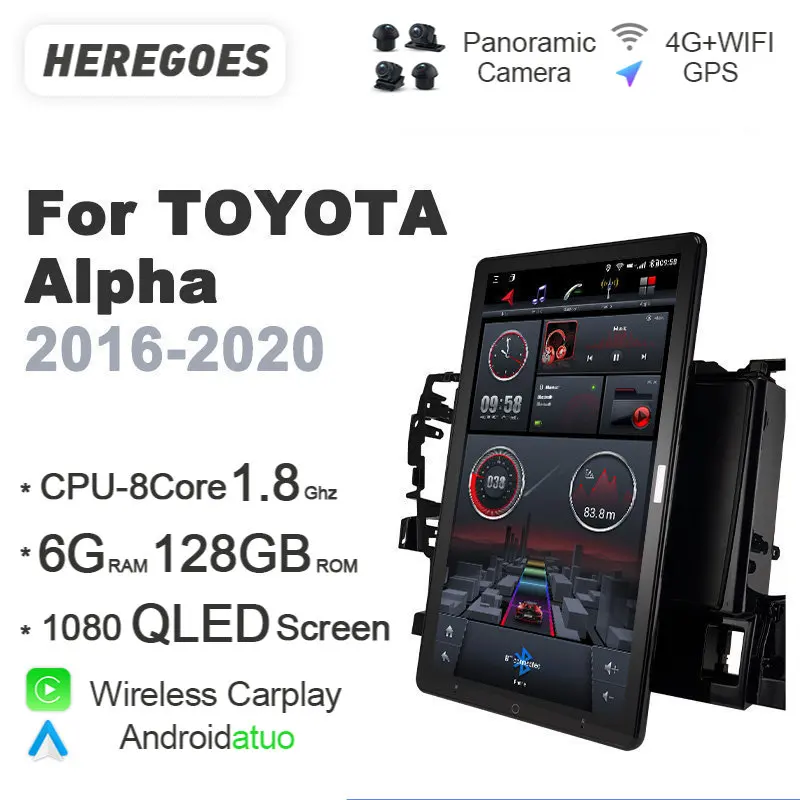 Android 10 Auto-DVD-Player für Toyota Prius Plus V Alpha 2012 2013 2014 2015 2016 2017 GPS Radio Carplay Bluetooth