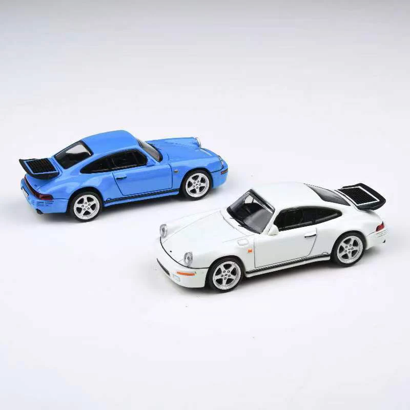 

Пара 1:64 модель автомобиля, модель 1987 флэш-Джед 911 и 2012 флэш-кейс из сплава 997, синий и белый