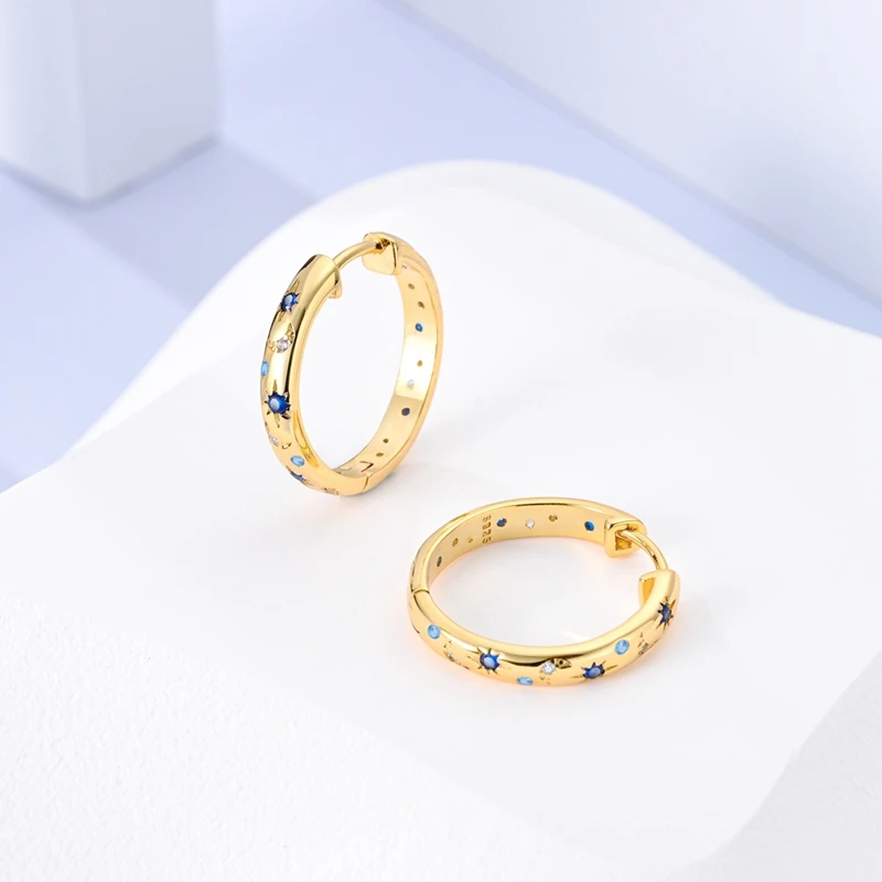 925er Sterlingsilber, modisches Gold, großer Kreis, Doppelohrringe, klassisch vergoldet, Herz-Creolen, Schmuck, Geschenk für Frauen – Detail 13