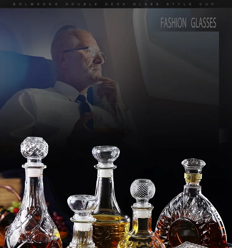 Description Picture 2 of item1PC 500/750ml Crystal Red Vintage Bottle Wine Decanter Whiskey Glass Lot Liqour Pourer Home Bar Vodka Beer Bottles Jar Jug