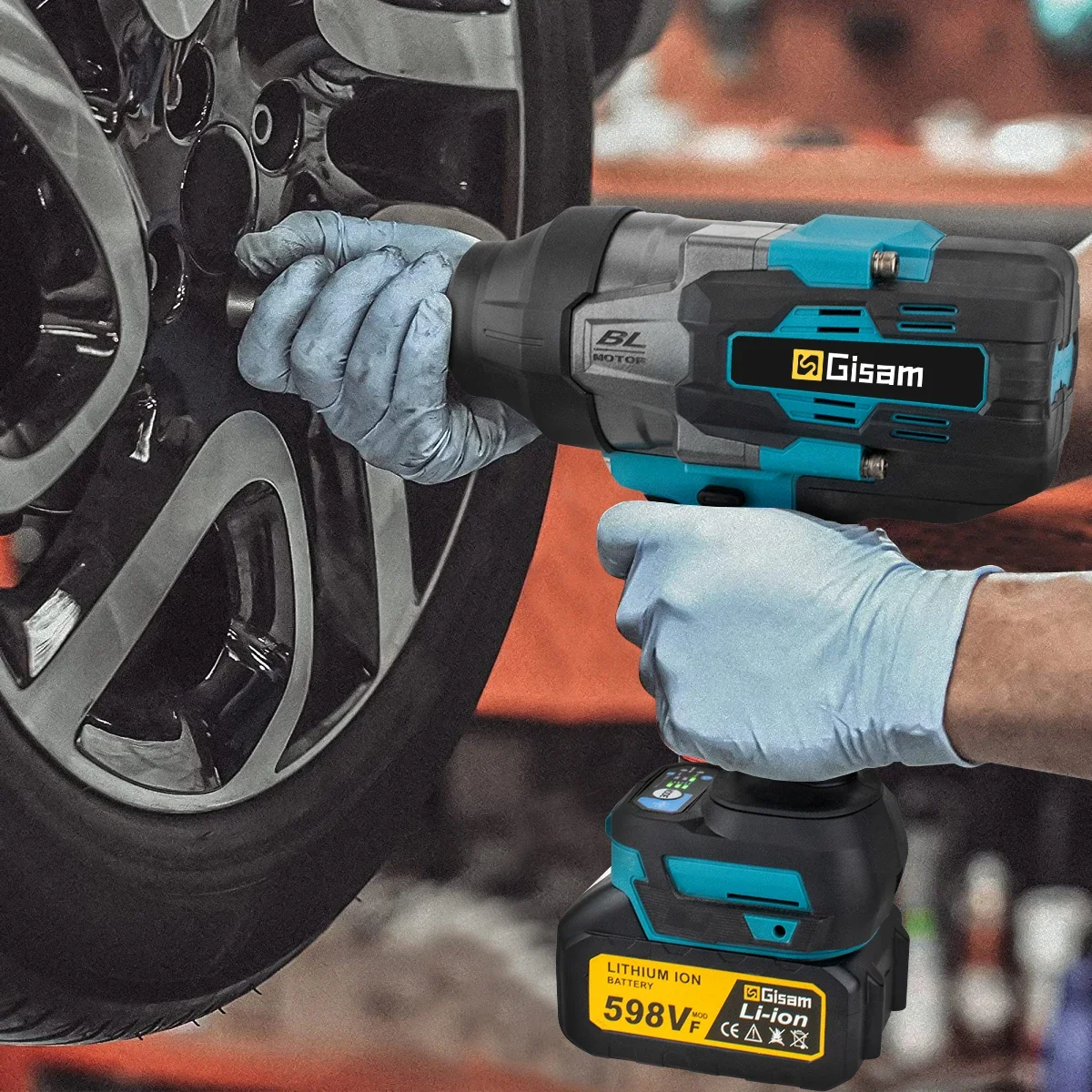 Gisam 3100N.M Torque Brushless Electric Impact Wrench 3/4 inch Cordless Electric Wrench Power Tools for Makita 18V Battery 2