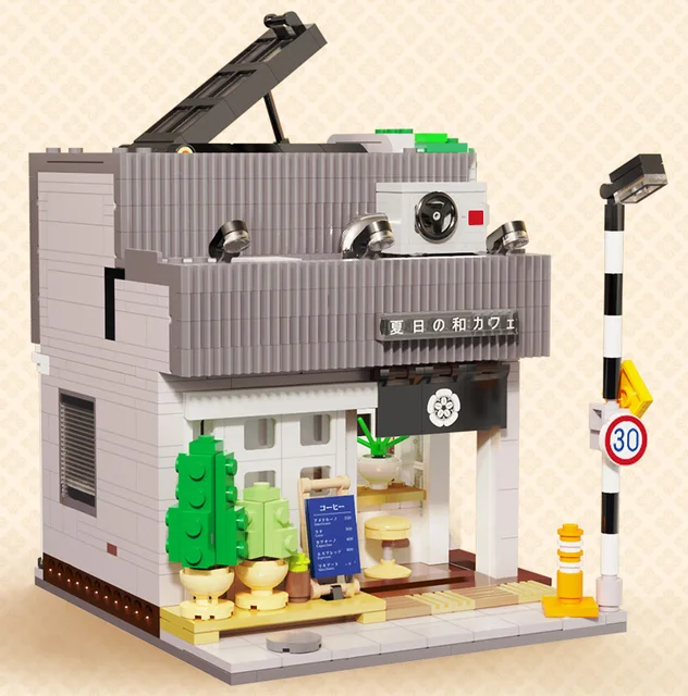 Japan Street View Building Block Summer Japanese Coffee Shop Model City  Streetscape Bricks Assemble Toys With Led Light For Gift - Screwing Blocks  - AliExpress