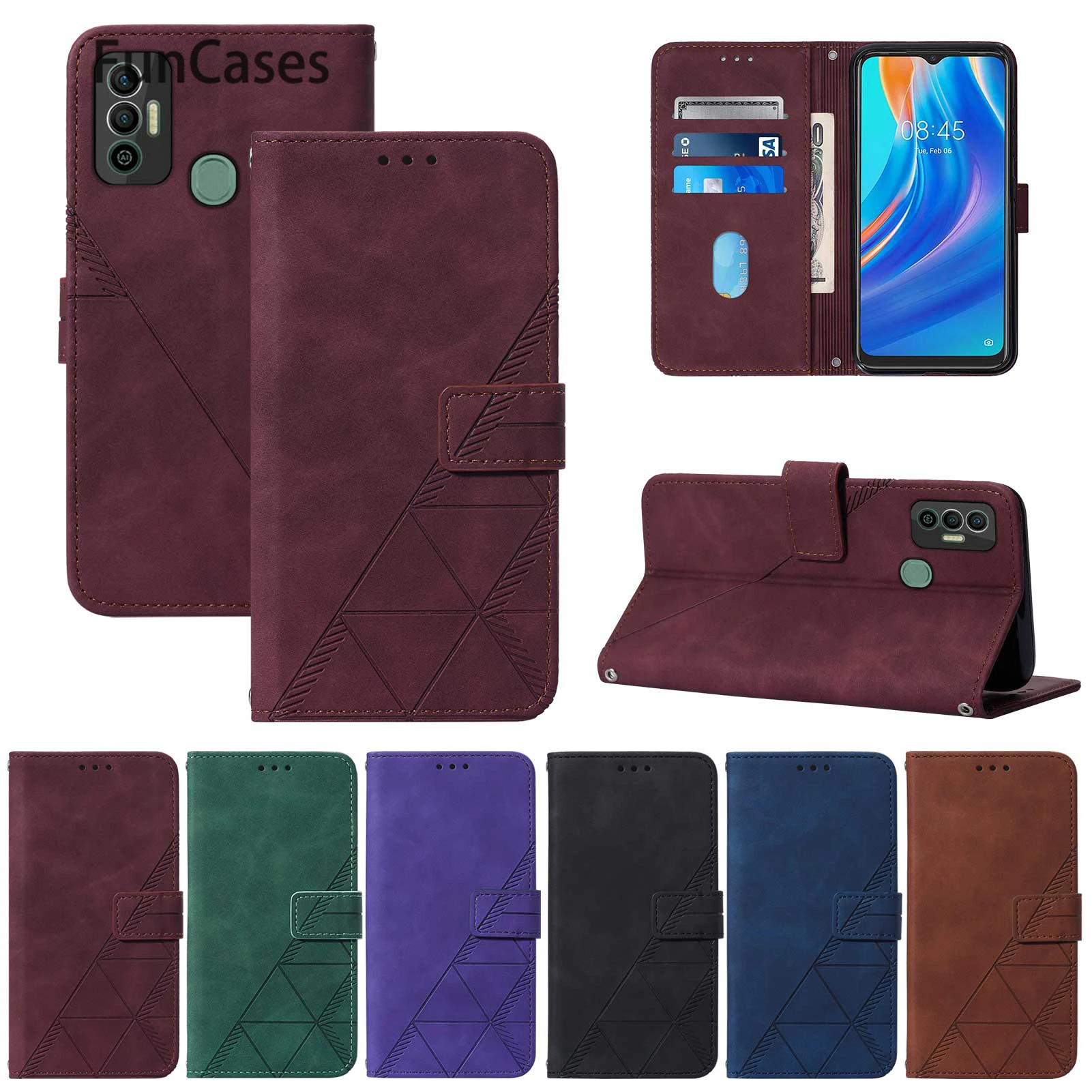 Custodie A Portafoglio Telefono Per Cover Tecno Spark 6 Air Five Stars Back Flip Cover Etui Spark 7 6 5 Air Pro 4 Go Archiviazione Di Carte Cellulari