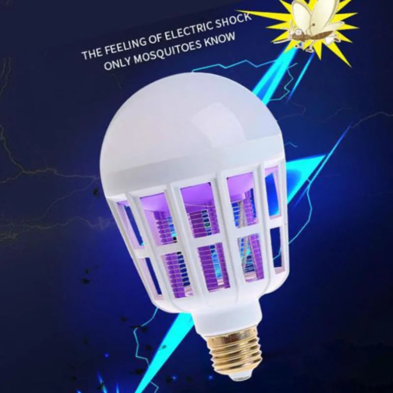Bombilla LED antimosquitos, luz blanca nocturna, 20W, 220V, enchufe E27