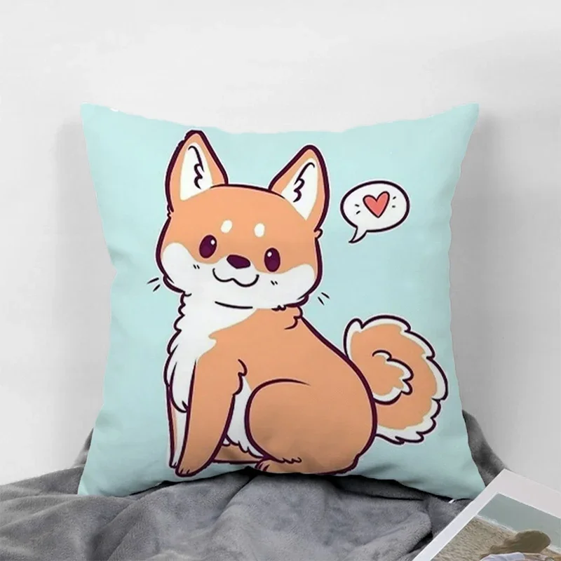 

Decorative Pillow Covers for Sofa Shiba Inu Body Cover Pillowcases Pillows Throw Fall Pillowcase Cases Bed 40x40 Cushion 45*45