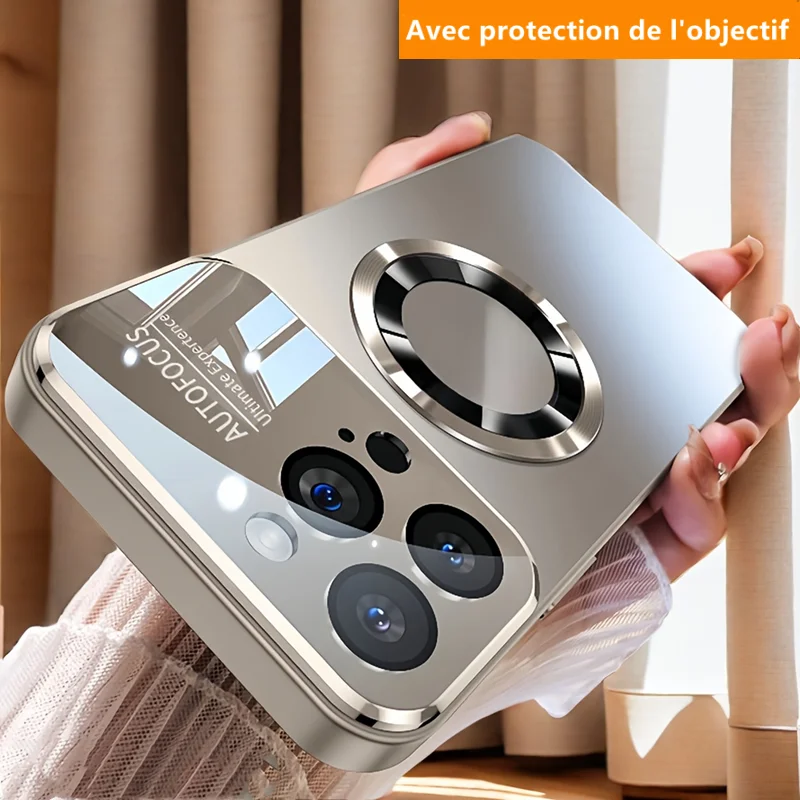 Coque Magnétique Cuir Pour IPhone 17/Air/Pro/Pro Max – Support Invisible – Luxe