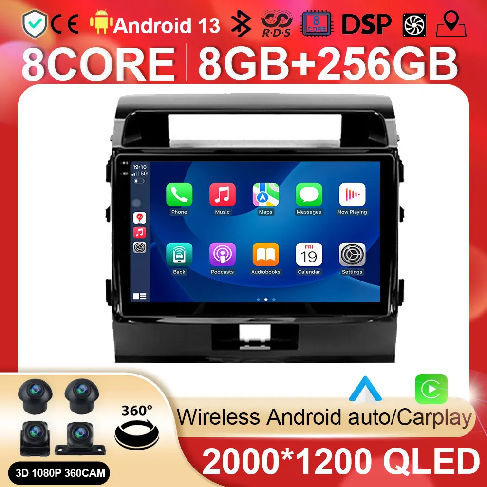 

Android Car Radio Multimedia Video Player Navigation For Toyota Land Cruiser 11 200 2007-2015 stereo GPS BT5.0 No 2din 2 din dvd