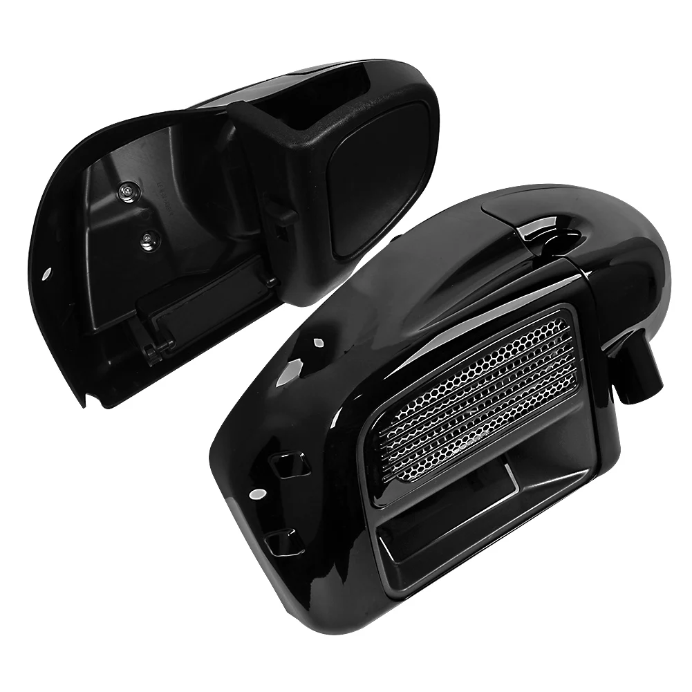 Motorcycle Gloss Black Lower Vented Leg Fairing Glove Box For Harley Touring Road King Electra Street Glide 2014-