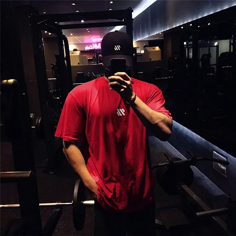 Cotton Short Sleeve T Shirt for Men Summer Training