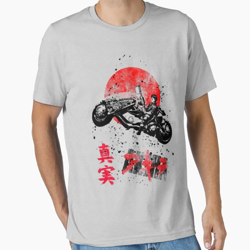 80er Jahre Retro Anime Akira Japan Manga bedrucktes Kurzarm-T-Shirt mit Rundhalsausschnitt für Männer Große Größe Erwachsene S-6XL Tops