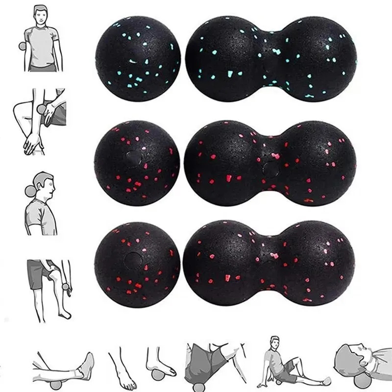 Fitness Ball Yoga Peanut Balls Body Massage Fascia Ball Suit Foam Block High Density Muscle Relaxation Lacrosse Exercise Fitness Relieve Pain