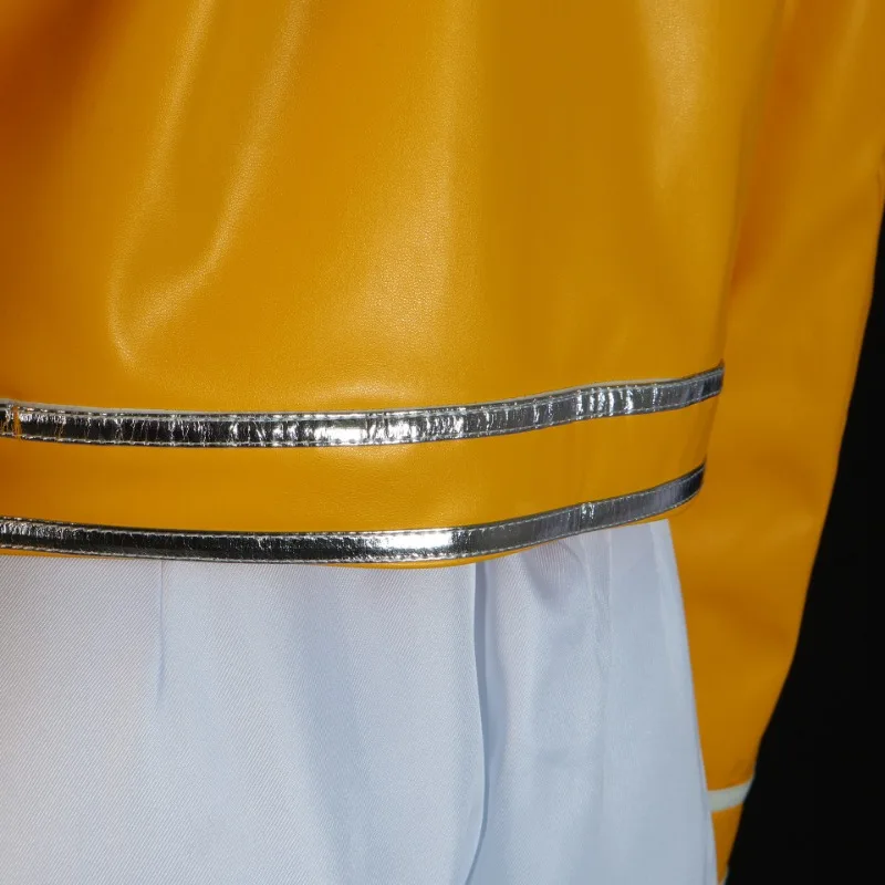 Freddie Mercury Bohemian Rhapsody Cosplay Costume Set | Yellow Jacket & White Singlet Halloween Outfit S6d389eca0e634a2dbecea57e89f3ec28s