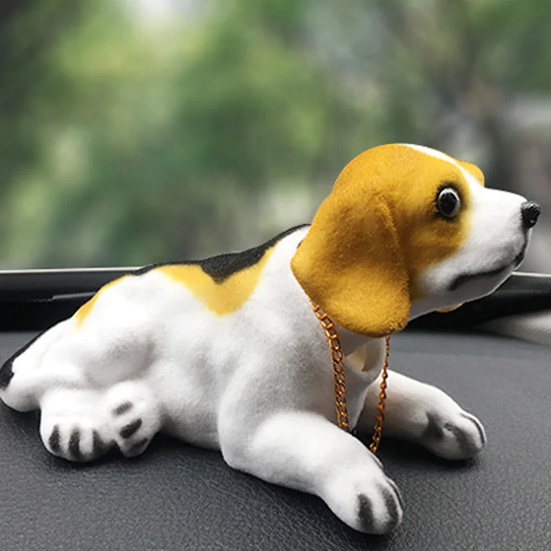 Doll Nodding Dog Shaking Head Resin Simulation Car Dog Toy Dashboard  Decoration Car Ornament Cute Car Accessories Girls Women - AliExpress