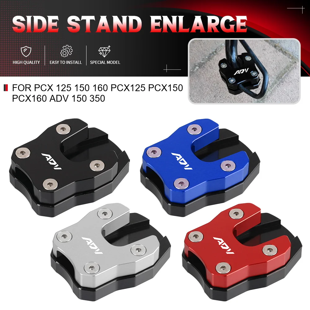 

For Honda PCX 125 150 160 PCX125 PCX150 PCX160 ADV 150 350 Kickstand Side Shoe Foot Rests Stand Extension Enlarger Aluminum