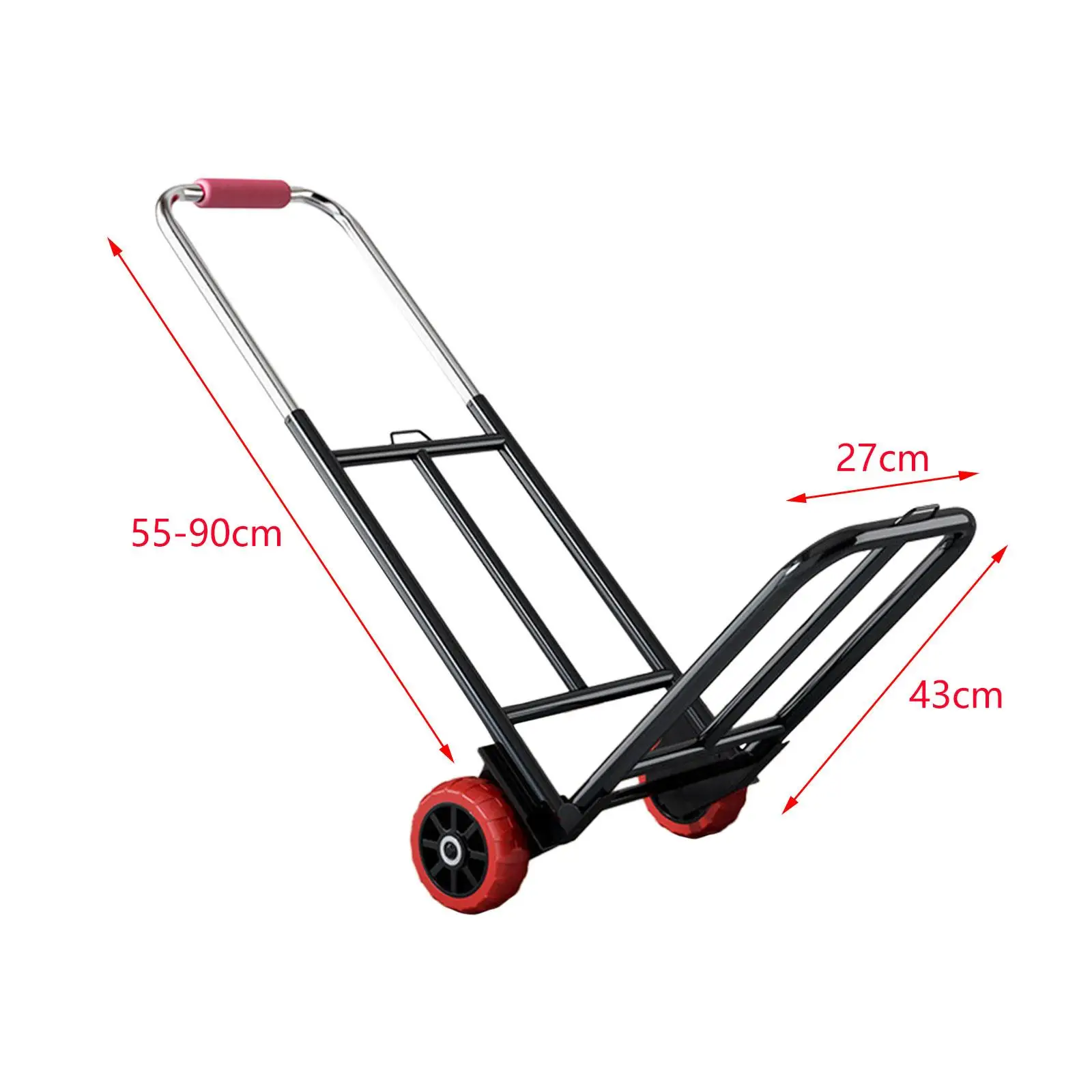 Folding Hand Truck Load 70kg Heavy Duty Rubber Wheels Portable Utility Cart