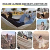 150*190CM Camping Hammock Canvas Hanging Bed Without Stick White Double Chair Swing Sleeping Bed for Travel Rollover Prevention 5