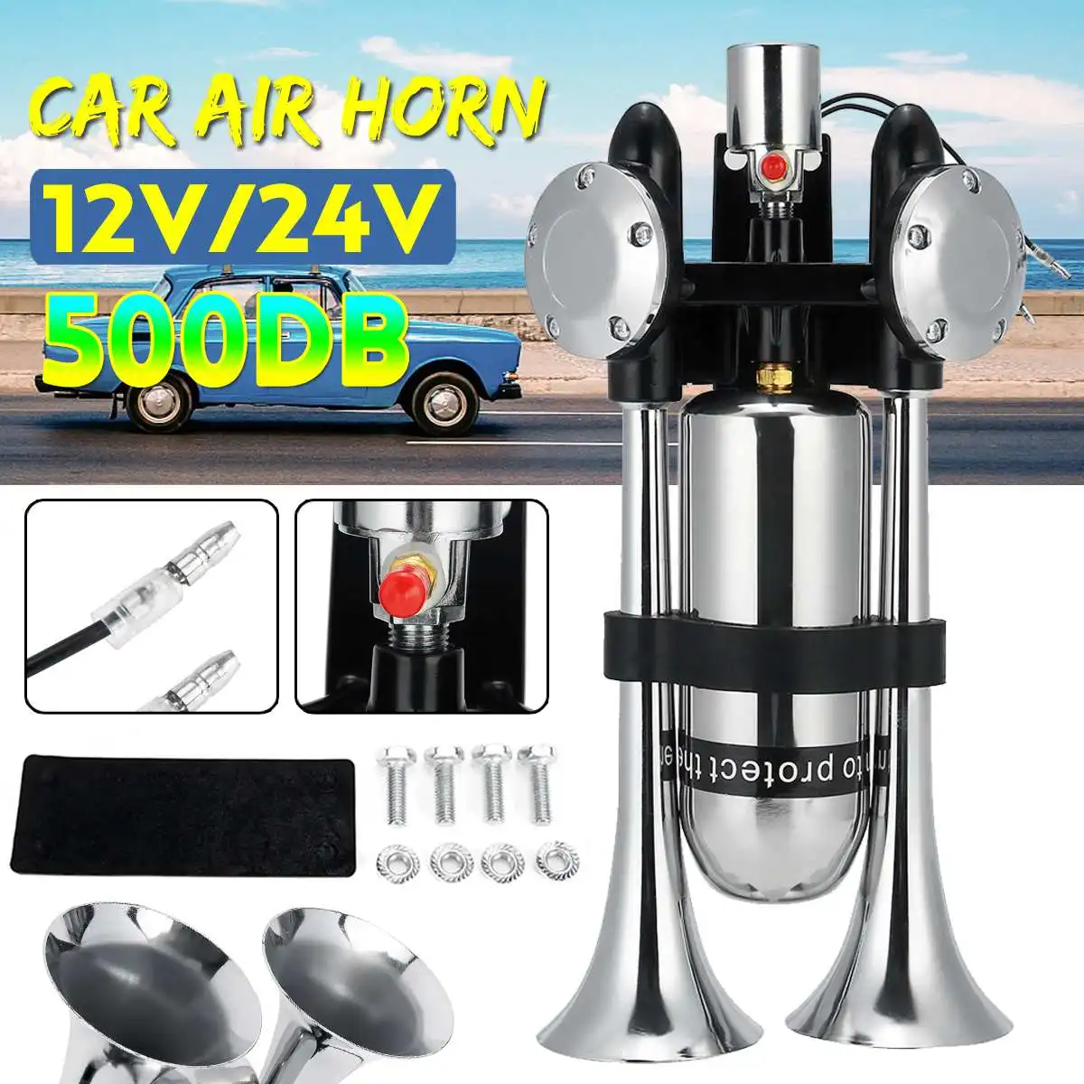 Kit De Bocina De Aire De Tren De Camión De 12 V 150db, Bocin | Meses