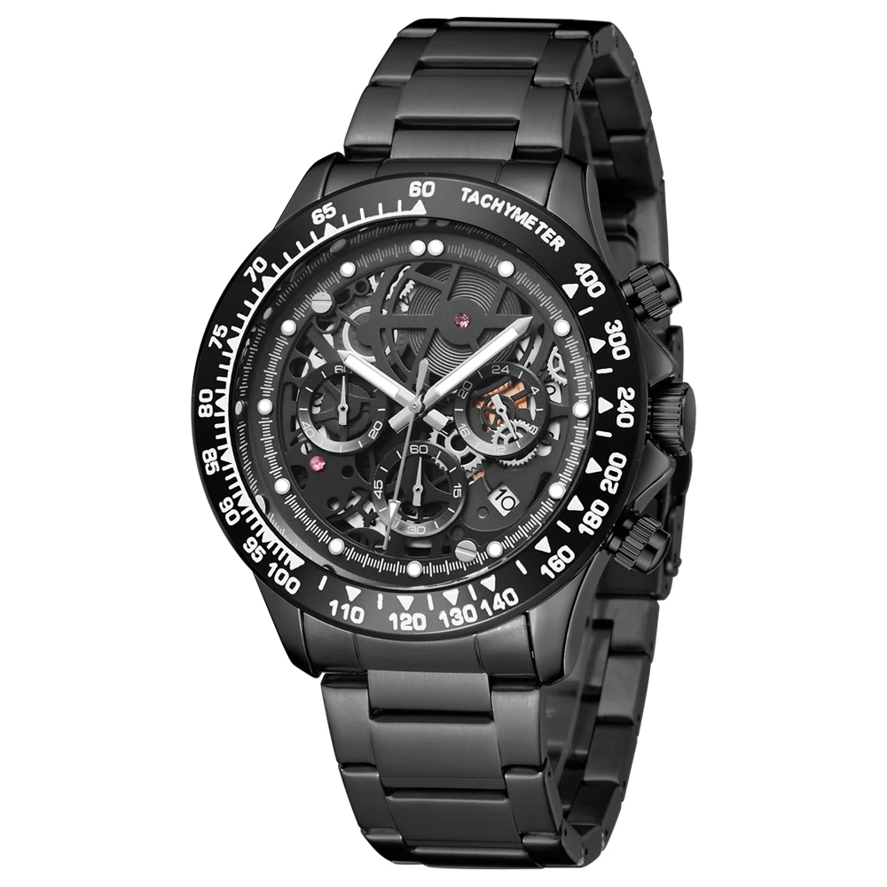 Premium Stainless Steel Luxury Quartz Waterproof Date Wristwatch