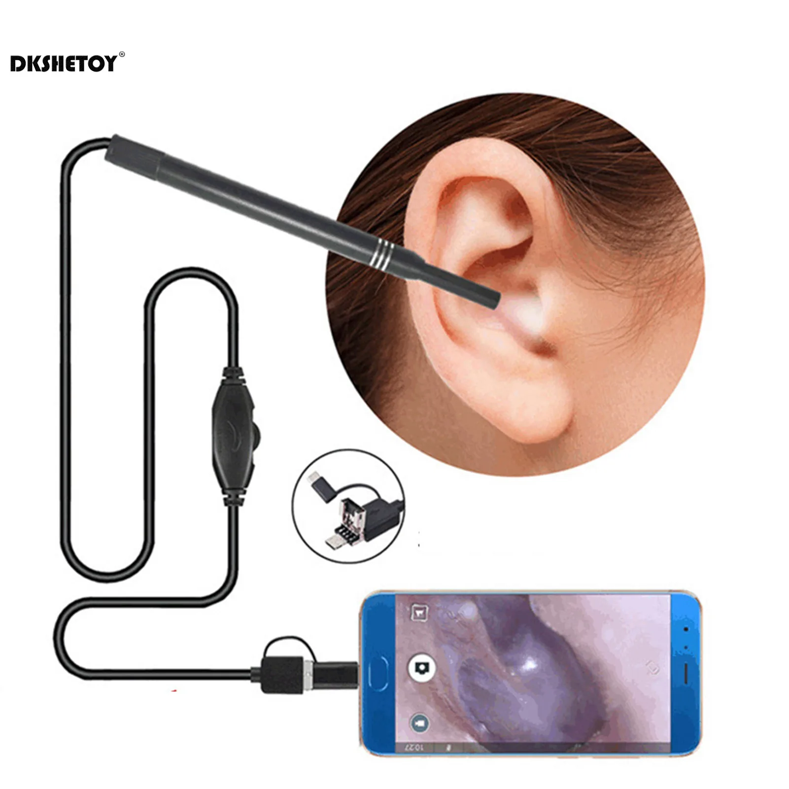 

Smart Visual Ear Cleaner with Camera Otoscope Earwax Removal Kit Lighting Ears Cleaning for Oral Examination Nose Check