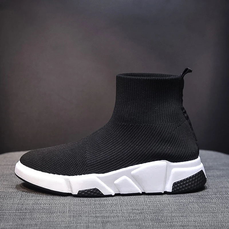 

2023 Women Tennis Shoes High Top Elasticity Air Mesh Socks Boots Platform Sneakers Breathable Casual Fashion Training Sport Shoe