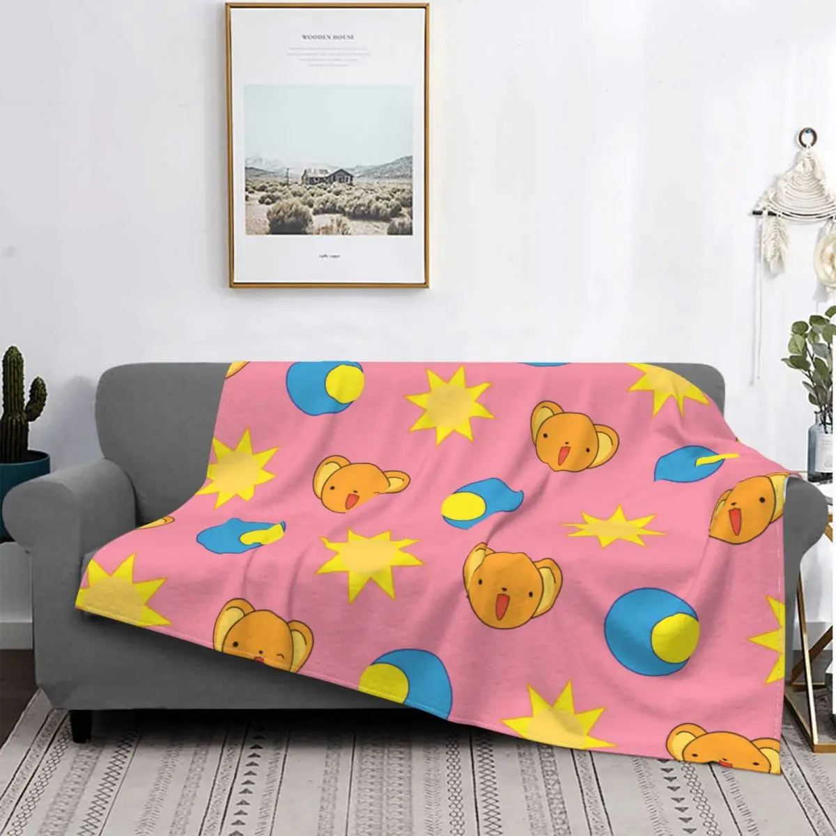 

Kerbero Kero Card Captor Sakura Anime Blanket Flannel Winter Multi-function Super Soft Throw Blankets for Home Bedspreads