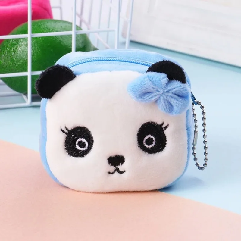 Soft Plush Cartoon Animal Cute Coin Purse Mini Zipper Kids Girl Wallet Gifts Women Earphone Lipstick Money Card Bag Pouch Purse