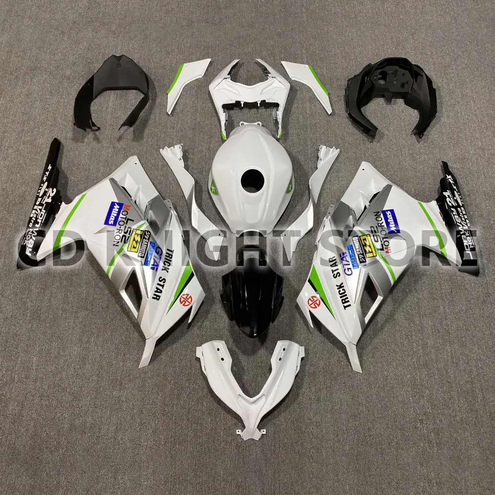 

Белый комплект обтекателей для KAWASAKI Ninja300 EX300 2013-2017 защитный чехол для мотоцикла ABS комплект обтекателей