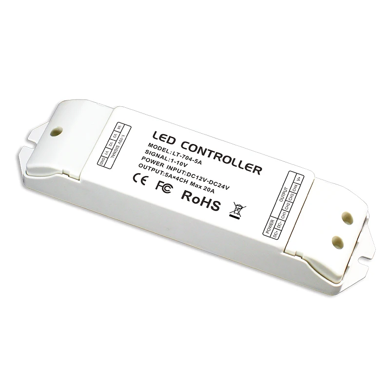 

LTECH Новинка 0-10 в 1-10 В PWM светодиодный драйвер затемнения низкого напряжения; Φ; 5А * 4CH выход 4-канальный приглушаемый драйвер мощности