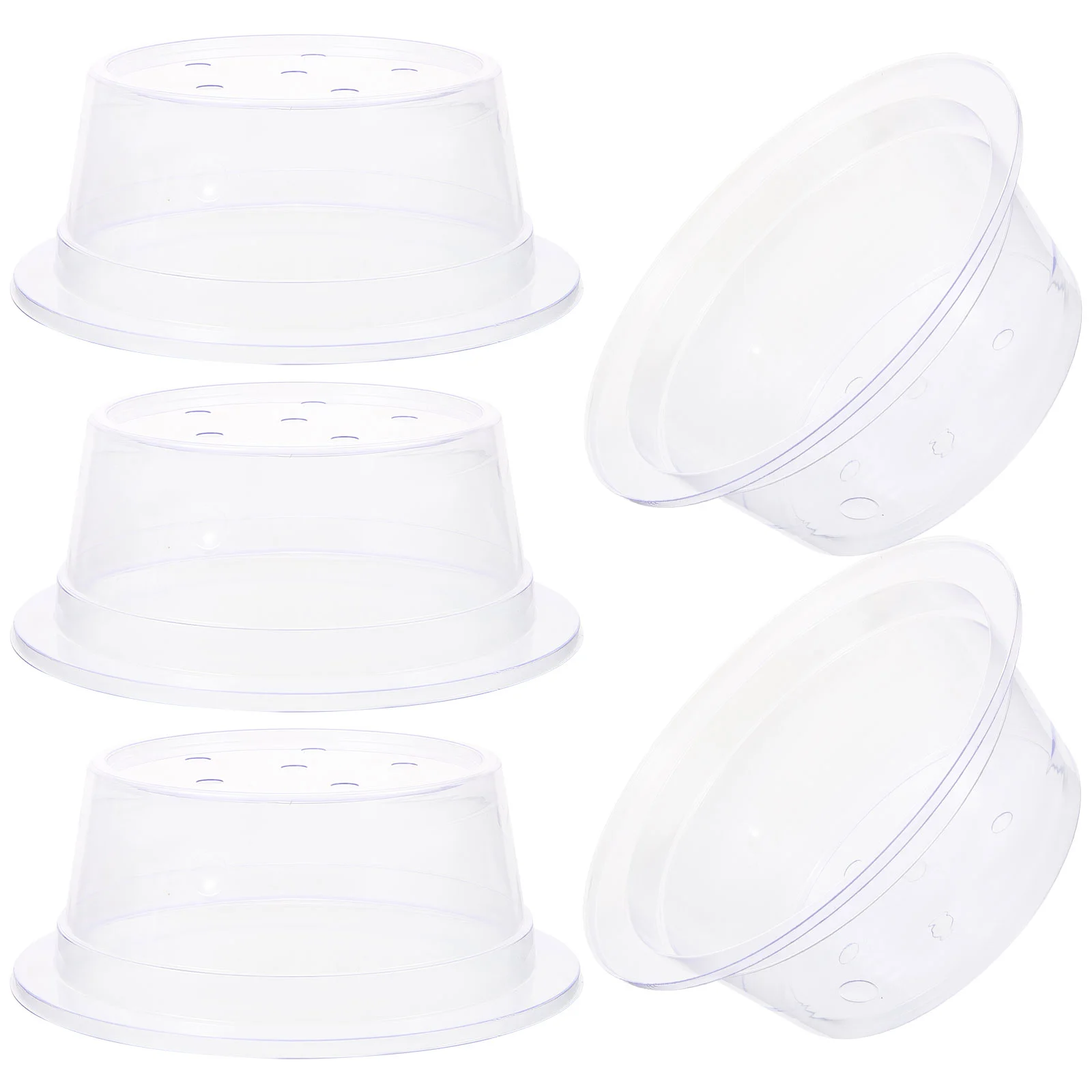 5 Pcs Sushi Plate Cover Food Covers Clear Cake Dome Plastic Protective Cover For Plates Serving Plates Dining Bar