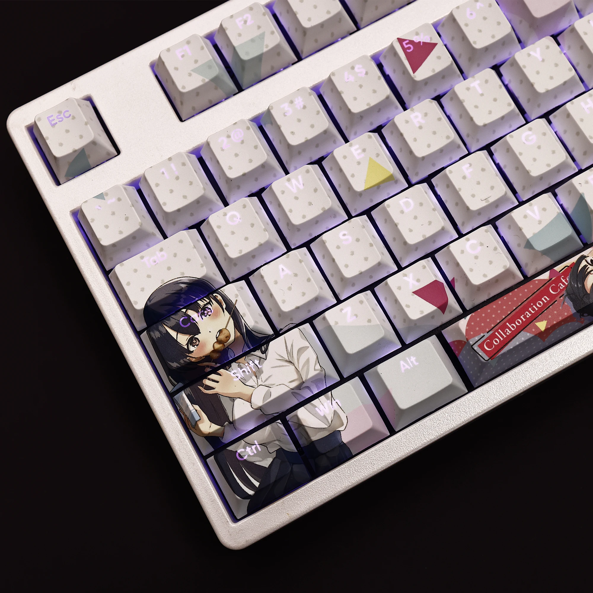 Yosada Anna-conjunto de 108 Pbt Chaves Yosada Anna Perigos no Meu Coração Anime Menina Beleza Cereja Altura Faça Você Mesmo Teclado Mecânico