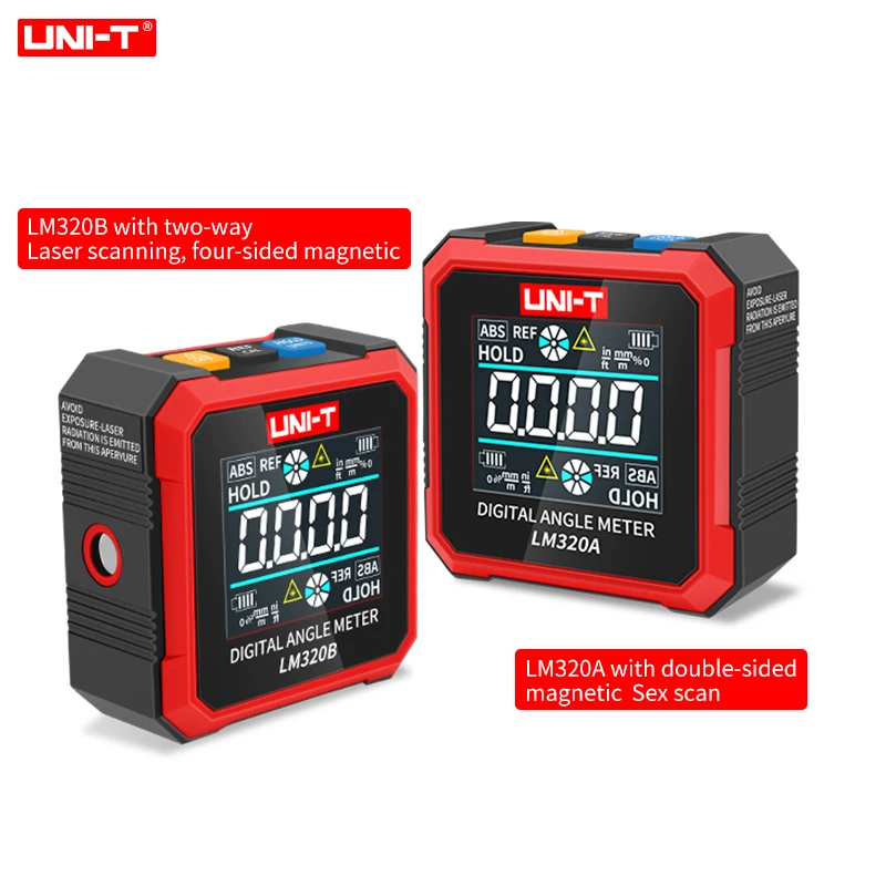 UNI-T LM320A LM320B Electronic Angle Meter Digital Protractor Magnetic Inclinometer Angle Tester Bevel Box Backlight 4