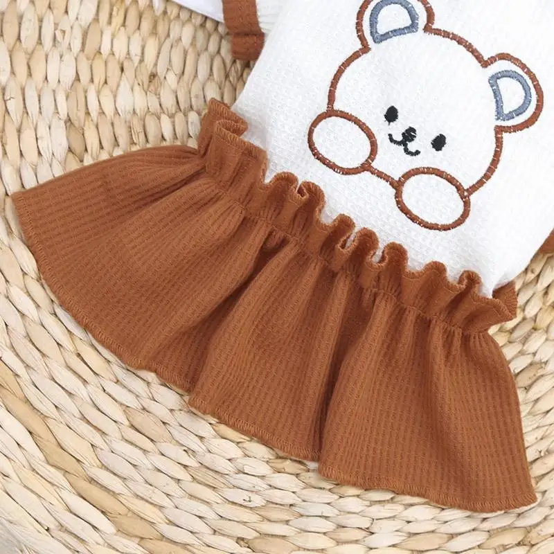 귀여운 강아지 코스튬 애완 동물 부드러운 조끼 드레스, 통기성 옷, 개 조끼, 고양이 치마 티셔츠, 곰 패턴 강아지 드레스