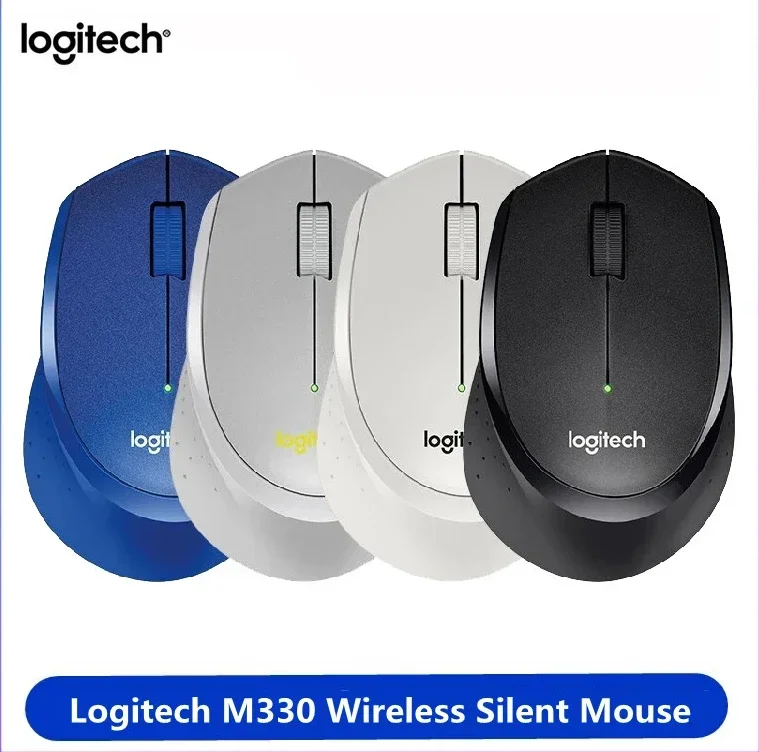 로지텍 M330 무선 무음 마우스, 2.4GHz USB, 1000DPI 광학, 사무실 및 가정용, PC 및 노트북, 게이머를 위한 마우스 
