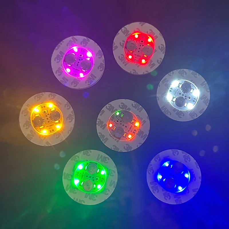 LED 코스터 빛나는 장식 스티커, 빛나는 깜박이는 빛, 나이트 클럽 바, 와인 병 컵 장식, 10 개 