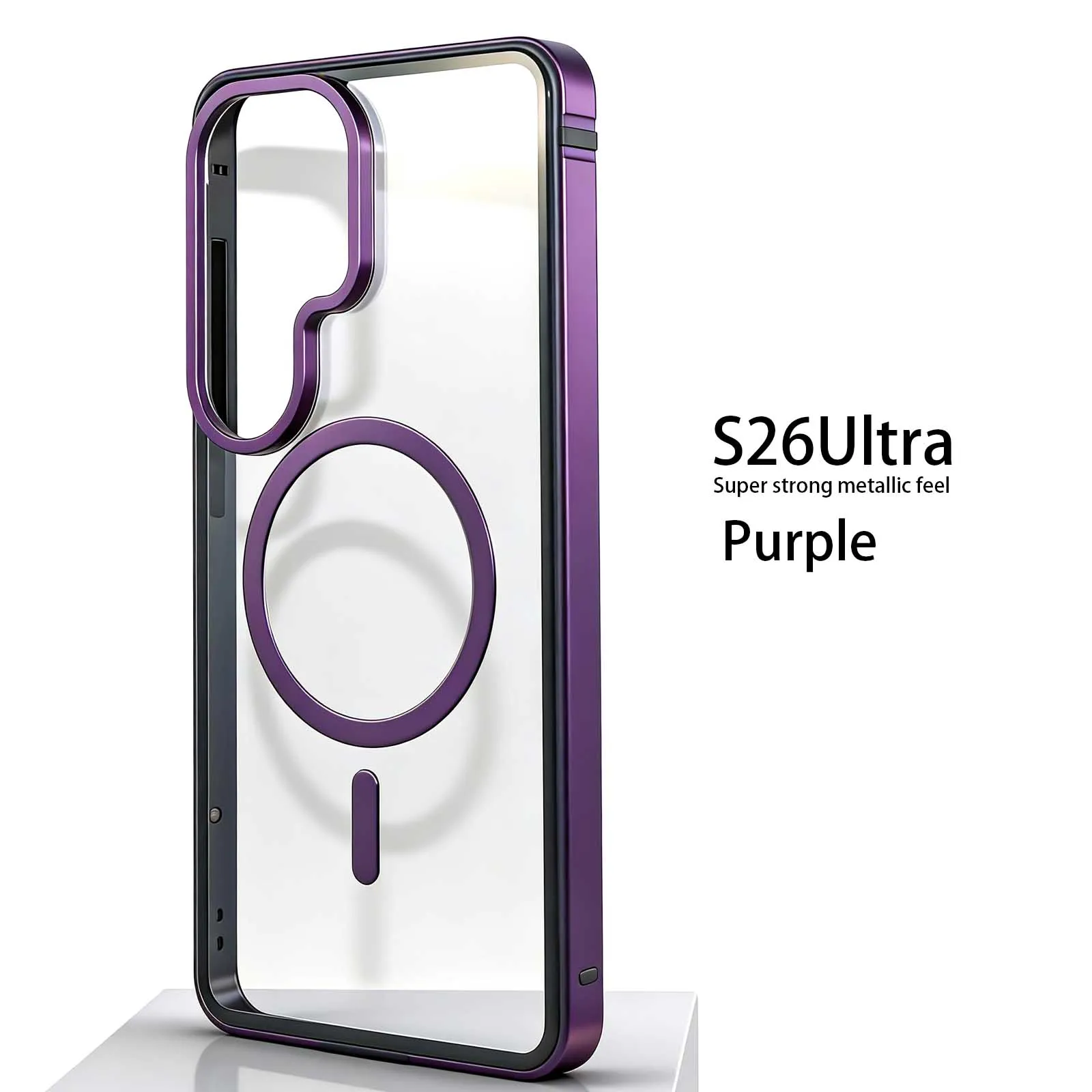 Sleek Aluminum Alloy Magnetic Phone Case with TPU and Transparent Protective Design