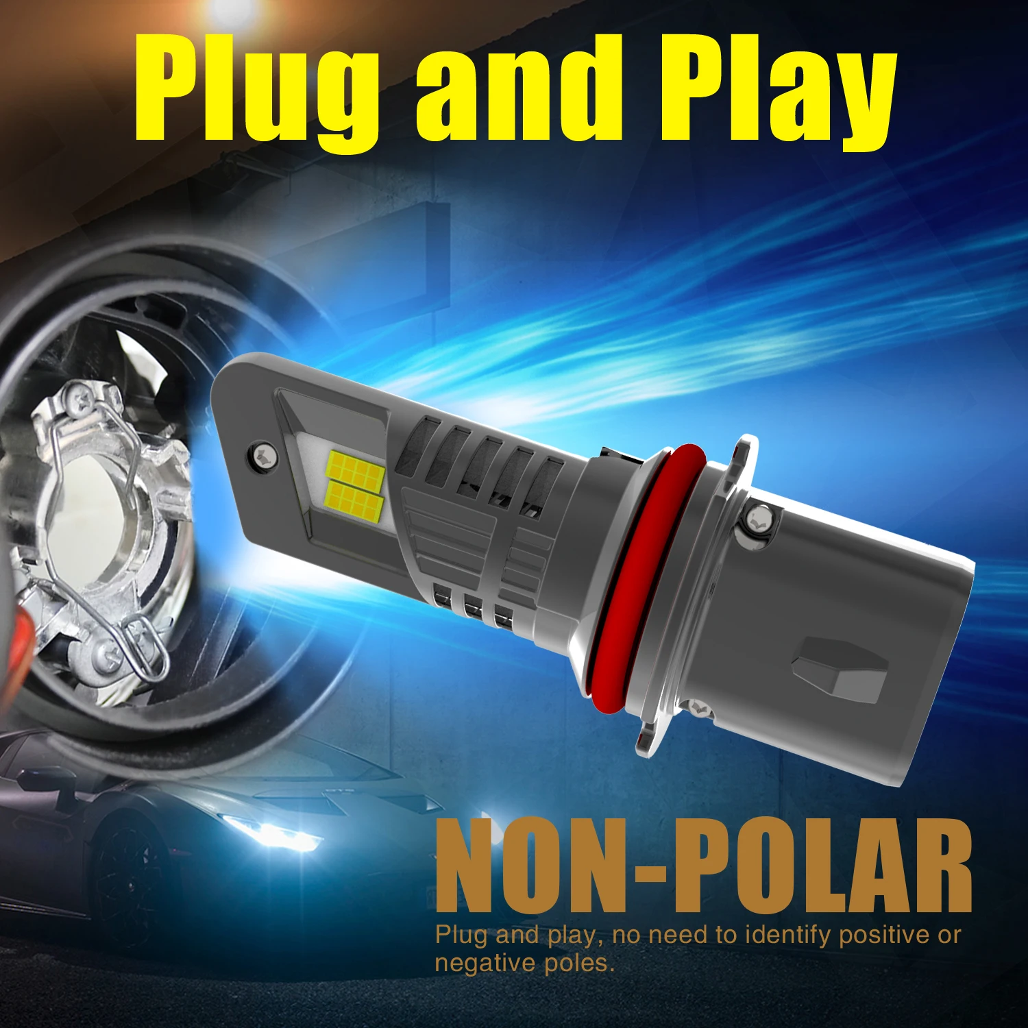 2개 HB5 9007 PX29T 고출력 캔버스 LED 헤드라이트 전구 강력한 자동차 터보 다이오드 화이트 안개등 어댑터 불필요 하이/로우 빔