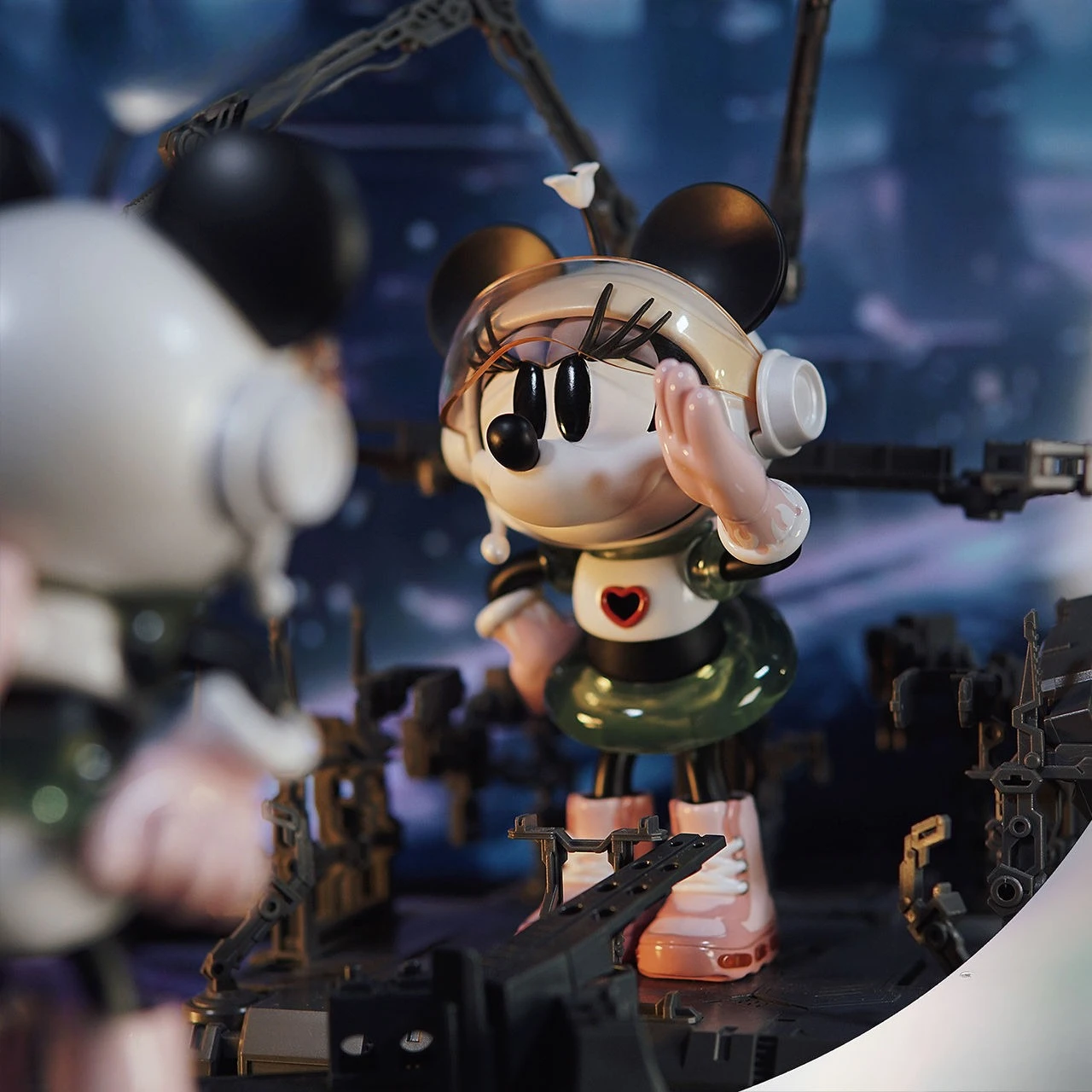 مجموعة تماثيل ميكي وميني ماوس (Cyberpunk/Futuristi...