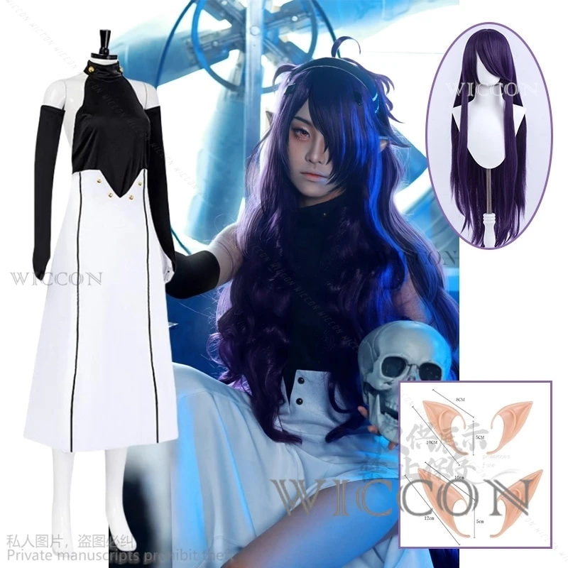 

Костюм Asuramaru для косплея аниме сераф из конечного костюма высокого качества, платье, полный комплект, эльфийские уши, одежда для Хэллоуина, длинные фиолетовые парики